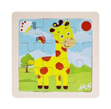 Load image into Gallery viewer, Intelligence Kids Toy Wooden 3D Puzzle Jigsaw Tangram for Children Baby Cartoon Animal/Traffic Puzzles Educational Learning Toys