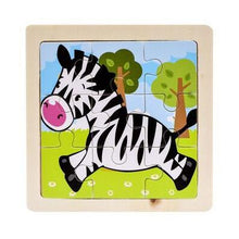 Load image into Gallery viewer, Intelligence Kids Toy Wooden 3D Puzzle Jigsaw Tangram for Children Baby Cartoon Animal/Traffic Puzzles Educational Learning Toys