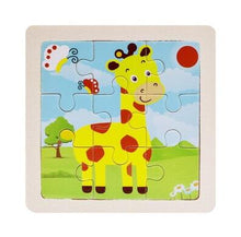 Load image into Gallery viewer, Intelligence Kids Toy Wooden 3D Puzzle Jigsaw Tangram for Children Baby Cartoon Animal/Traffic Puzzles Educational Learning Toys
