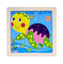 Load image into Gallery viewer, Intelligence Kids Toy Wooden 3D Puzzle Jigsaw Tangram for Children Baby Cartoon Animal/Traffic Puzzles Educational Learning Toys
