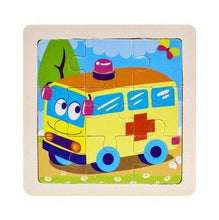 Load image into Gallery viewer, Intelligence Kids Toy Wooden 3D Puzzle Jigsaw Tangram for Children Baby Cartoon Animal/Traffic Puzzles Educational Learning Toys
