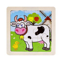 Load image into Gallery viewer, Intelligence Kids Toy Wooden 3D Puzzle Jigsaw Tangram for Children Baby Cartoon Animal/Traffic Puzzles Educational Learning Toys
