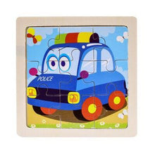 Load image into Gallery viewer, Intelligence Kids Toy Wooden 3D Puzzle Jigsaw Tangram for Children Baby Cartoon Animal/Traffic Puzzles Educational Learning Toys
