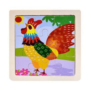 Intelligence Kids Toy Wooden 3D Puzzle Jigsaw Tangram for Children Baby Cartoon Animal/Traffic Puzzles Educational Learning Toys