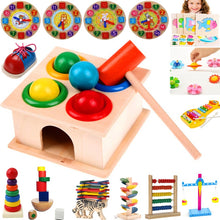 Load image into Gallery viewer, 1Set Wooden Hammering Ball Hammer Box Children Fun Playing Hamster Game Toy Early Learning Educational Toys
